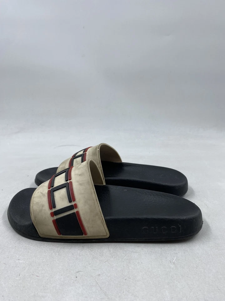 Gucci Ivory Black Rubber Slide Boys Size 2 - Image 3 of 4