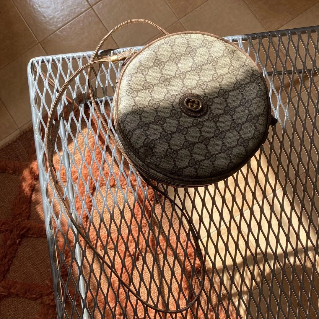 Gucci sac à bandoulière rond vintage motif Gg sac à main créateur cuir bandoulière