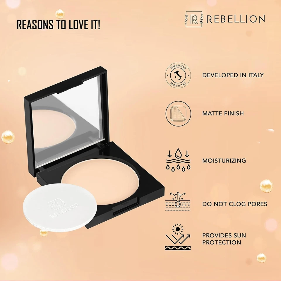 Rebellion Matt Perfection Moisturising Powder, Astute Natural 20 Tone 9gm - Image 4 of 4