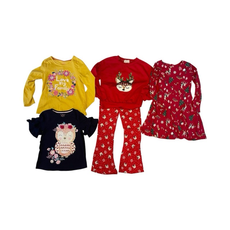 Isaac Mizrahi Between Girl Sz 7-8 Festive Holiday Outfit Set Shirt Dress Pant
