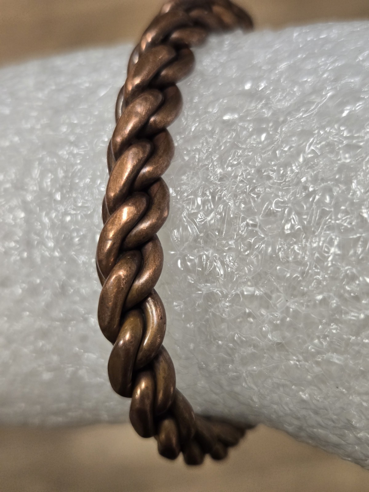 Vintage Twisted Braided Copper  Bracelet - image 6