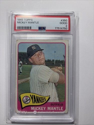 1965 Topps #350 Mickey Mantle PSA 2