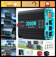 2000W Pure Sine Wave Inverter 12V DC to 120V AC for RV, Solar, Truck, Home, USB
