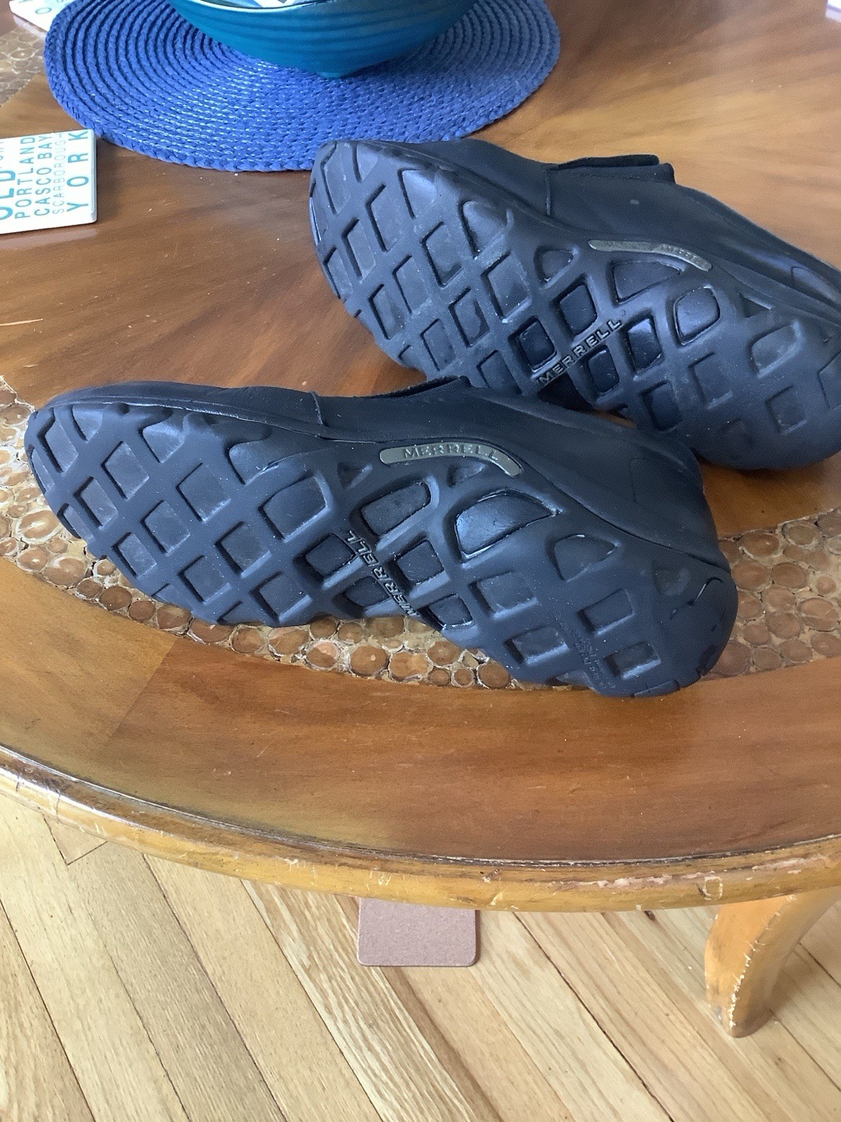 MERRELL Scarpe Murrell Uomo 8.5 Jungle Moc Pelle Sip On Nero