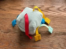 Panda Crate Plush Colorful Ribbon Pull Activity Cube Soft Fabric Block