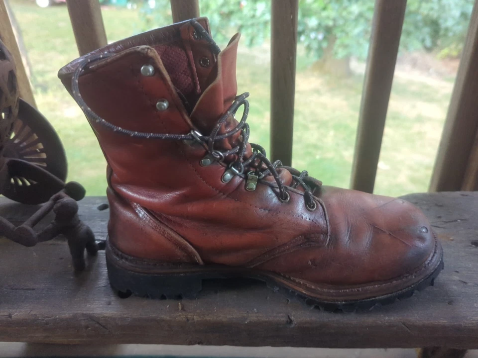 1960s /70s Irish setter Red Wing Leather Work Boots. Vibram Soles Size 9 1/2 - Image 4 of 4