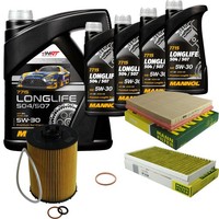 Inspektionspaket 9L Mannol Longlife 5W-30 FüR BMW E64 650I E63 E60 550I 540I