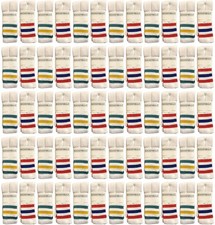 240 PK Calcetines de tubo a rayas de algodón para mujer, estilo árbitro 9-15 rayas surtidas
