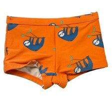 Hanna Andersson Orange Sloth Swim Trunks Boys Girls Kids Size US 3 90cm