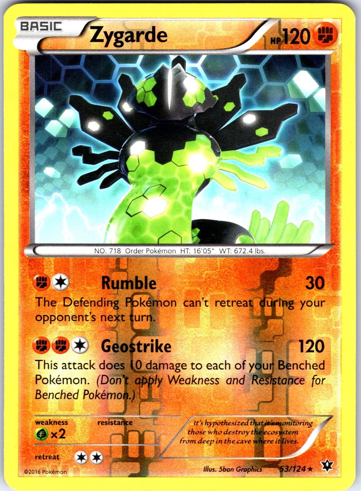 Zygarde 53/124 Rare Fates Collide Pokemon Reverse Holo Near Mint