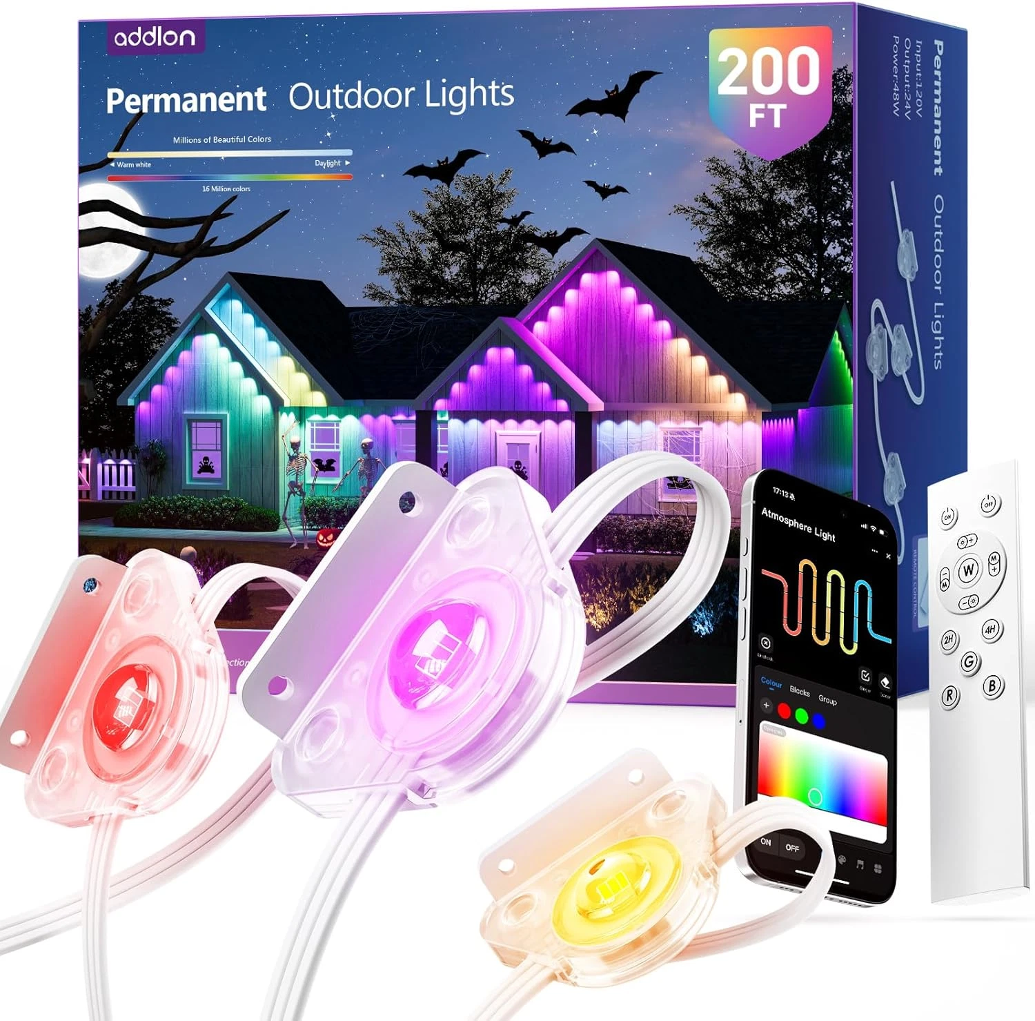 200FT Permanent Outdoor Lights, Smart RGB LED Lights for House & Outdoor Decor,