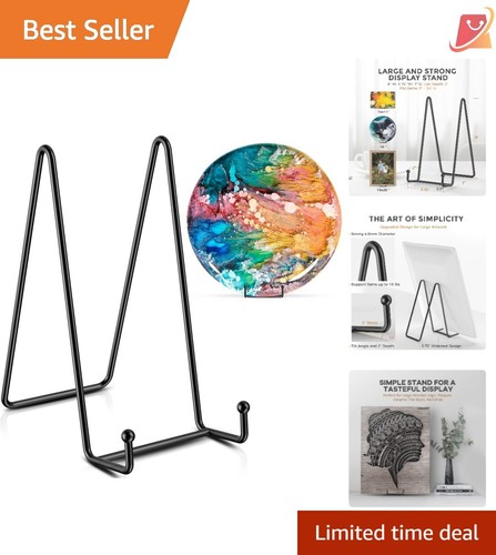 8 Inch Metal Plate Stands for Display, Heavy Duty Easel, 2 Pack for Decor