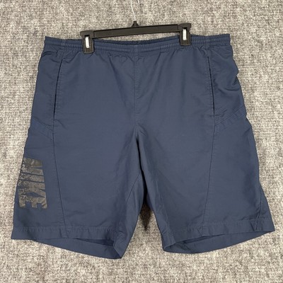 Nike Swim Shorts Mens Large Blue Vintage Trunks Bathingsuit Hybrid Side Hit Fade