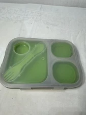 Eco Lunch Box Smart Planet Collapsible 3 Compartments w/ Utensil Spork