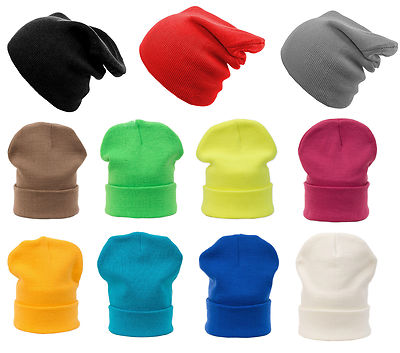 Men Women Winter BEANIE HAT Warm Plain Knitted  Fashion for Ski Snowboard Baggy
