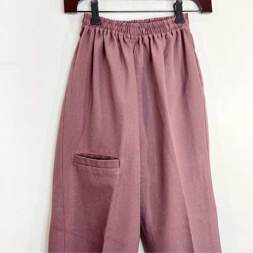 Vintage 60s 70s mauve polyester short sleeve straight leg pant suit set - Picture 9 of 15