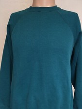Vintage 80s TULTEX RAGLAN SWEATSHIRT Teal Green USA MADE Soft Thin M