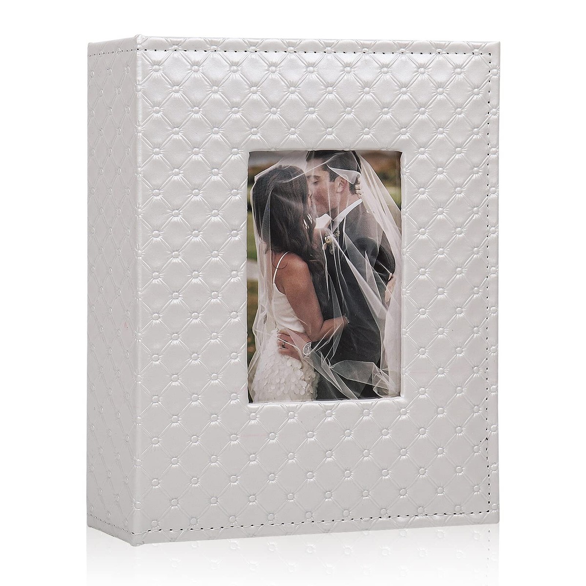 RECUTMS 200 Pocket Album 4x6 Small Photo Albums PU Leather Cover Wedding 