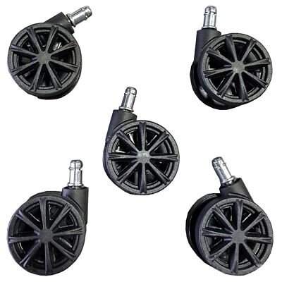 PRISP Office Chair Caster Wheels, 5pk Replacement Wheels, Office & Gaming Chairs