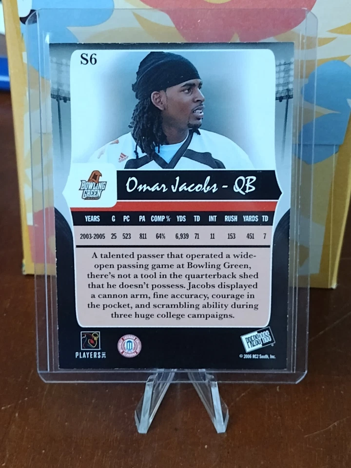 2006 Press Pass Legends - Silver #S6 Omar Jacobs /499 (RC) - Image 2 of 3