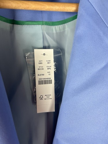 J.Crew Willa 12 Blazer Jacket Blue Lightweight Chino Cotton Career Notch Collar - Picture 3 of 4