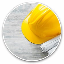 2 x Vinyl Stickers 7.5cm - Construction Hard Hat Builder Trade Cool Gift #14637