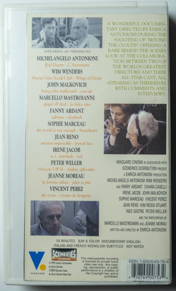 To Make a Film Is to Be Alive | the making of Beyond the Clouds by Antonioni VHS - Image 2 of 3