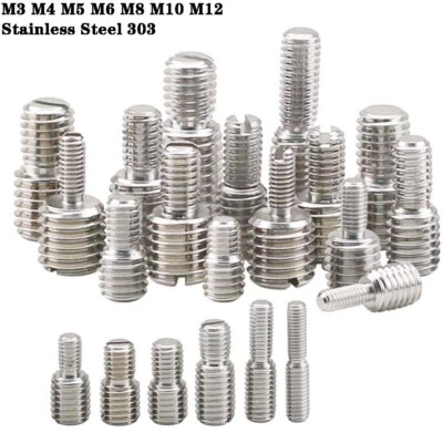 GOO BETTTER Conector de doble extremo ranurado perno roscado tornillo reductor adaptador de montaje