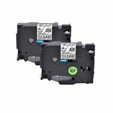 2PK Black on Clear Label Tape TZ TZe141 For Brother P-Touch PT-1830 1880 18mm 8m