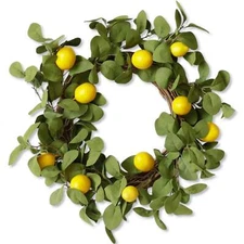 Lemon and Foliage Wreath with Twig Base | 24''