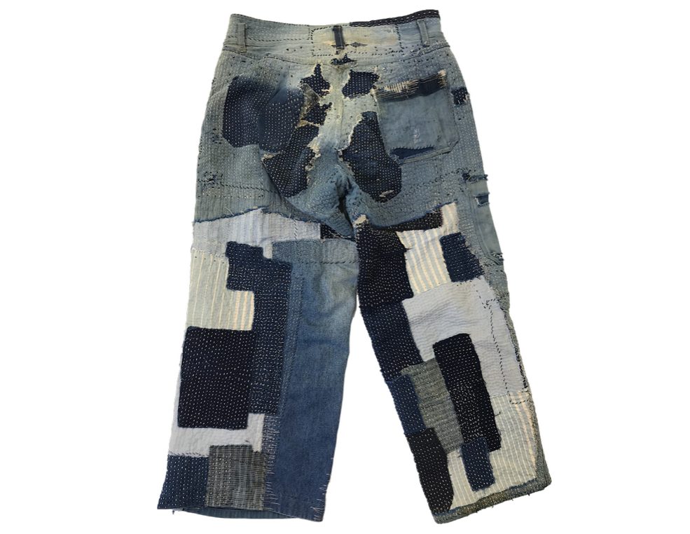 Vintage 40's Japanese Indigo Denim Boro Patchwork Sashiko