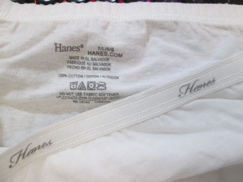 New Hanes Briefs💕 Size 7 Light Blue Print + White Both 100% Cotton - Picture 7 of 7