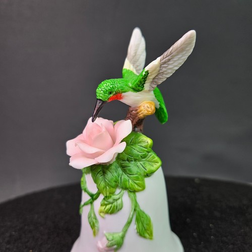 1997 - Campanella colibrì gola rubino fiore rosa 4" Y.H. - Foto 6 di 10