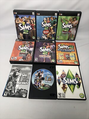 The Sims 2 Base Game + Expansions and Extras (PC CD-ROM) Great Condition