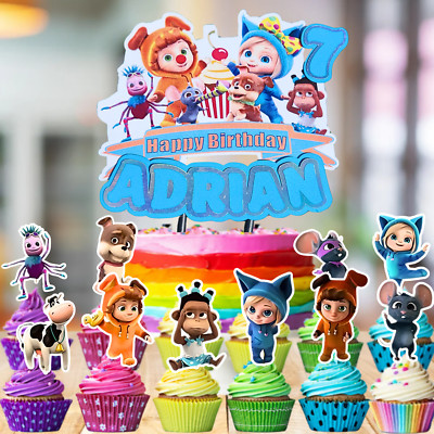 DAVE AVA CUPCAKE CAKE TOPPER BIRTHDAY SUPPLIES DECORATION THEME IDEA FAVOR LIGHT