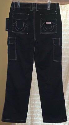 True Religion Women's Big T Military SN Cargo Pants Jet Black size