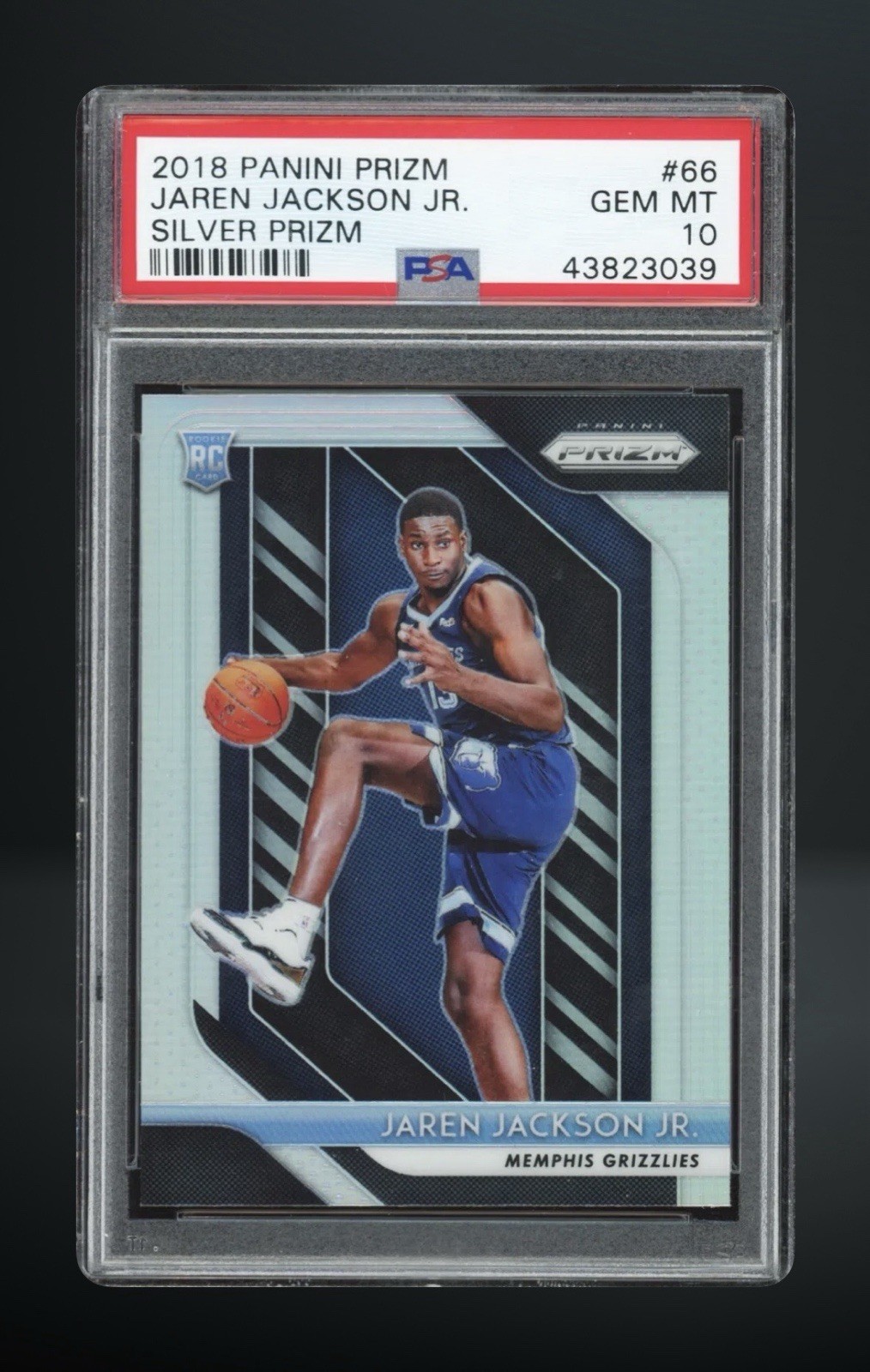 Panini Prizm Jaren Jackson Jr Silver Prizm Rookie #66 Memphis Grizzlies PSA 10
