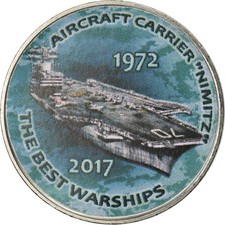 [#784389] Münze, Simbabwe, Shilling, 2017, Warship -  Aircraft Carrier Nimitz, U