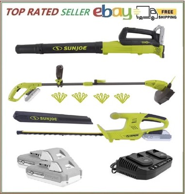 Sun Joe 24V Cordless 3-Tool Garden Combo Kit: Hedger, Trimmer & Leaf Blower