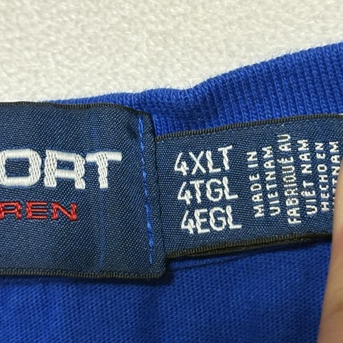 Polo Sport Ralph Lauren Sz 4XLT Blue American Flag Shirt Adult Vintage Logo - Picture 4 of 12