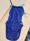 Speedo Swimsuit Prolt Flyback Solid Adult Team Navy  light blue NWT Sz: 14/40