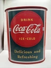 Vintage Coca Cola Tin Trash Can -1990 13” Tall