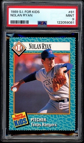 1989 SI Sports Illustrated for Kids #81 Nolan Ryan PSA 9 CENTERED