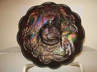 VINTAGE NORTHWOOD PEACOCK AT THE URN CARNIVAL GLASS SMALL IC BOWL, AMETHYST