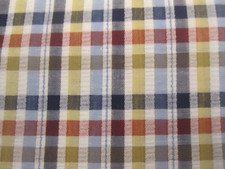 COTTON poly SEERSUCKER Fabric Small Check Multicolored 2yd x 62"