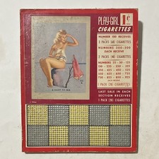 Vintage Play-Girl Cigarettes Punchboard Earl Moran Pin Up 1¢ 1000 Hole