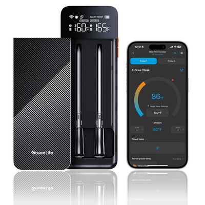 Bluetooth Wireless Meat Thermometer with 2 Probes, Standalone Digital Base, Wifi