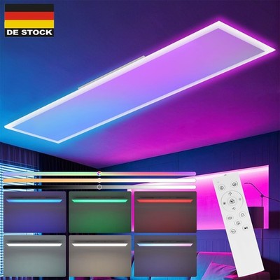 RGB Deckenleuchte 36W Flach LED 3700LM Weißton 3000K 6500K Wohnzimmer 1200*300mm