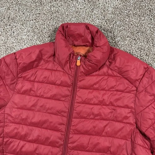 Save the Duck Ultra Light Jacket Puffer Mens Size Small Full Zip Plumtech Red image 9