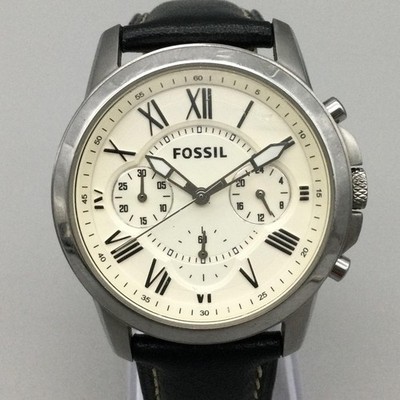 Fossil Grant Mens Watch 39mm Chronograph FS4839 Stainless Leather